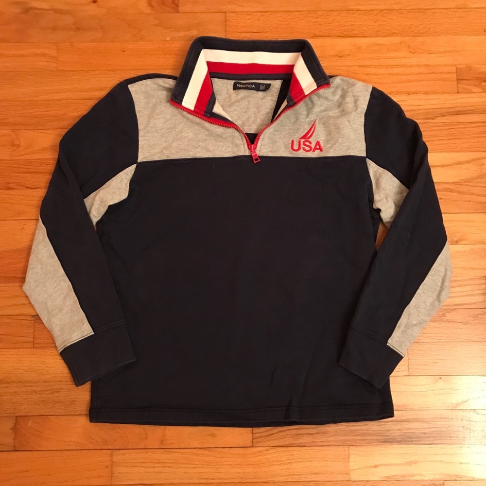 Vintage Nautica USA Quarter Zip Sweater
